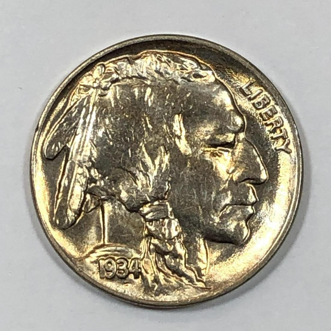 1934 Buffalo Nickel Brilliant Uncirculated BU (1 of 2)
