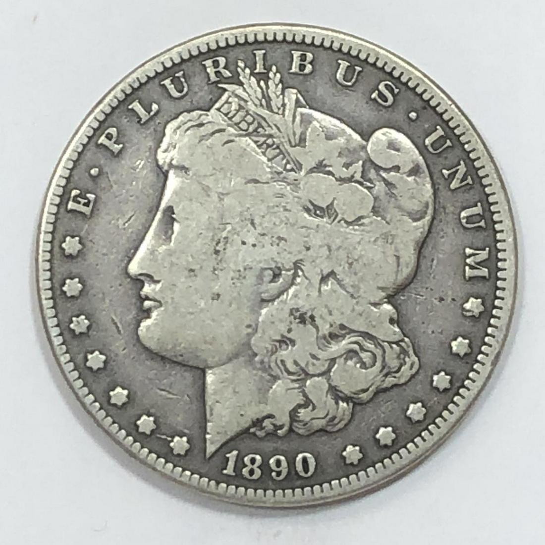 1890-CC Morgan Silver Carson City $1 Fine F (1 of 2)