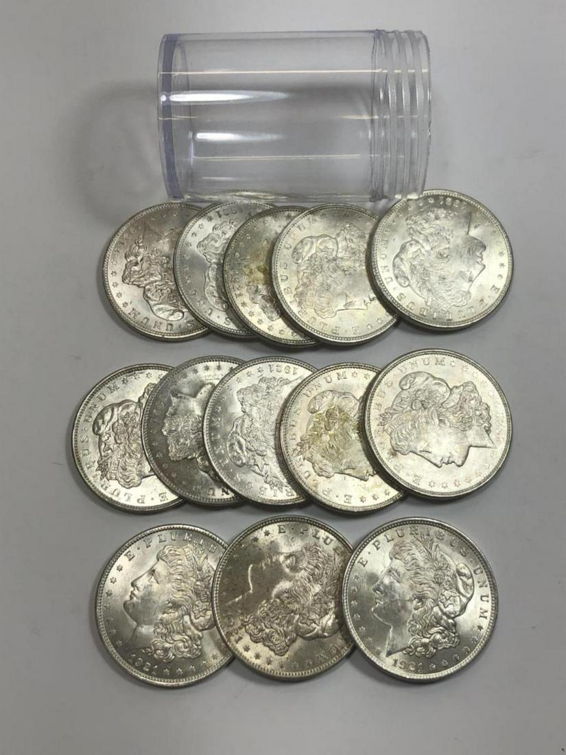 1921 Morgan Silver Dollar 13-pc Partial Roll BU (1 of 3)