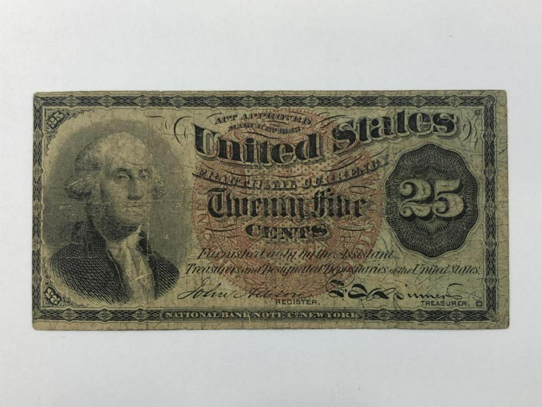 1863 Twenty Five Cent Fractional 25c Note VG (1 of 2)