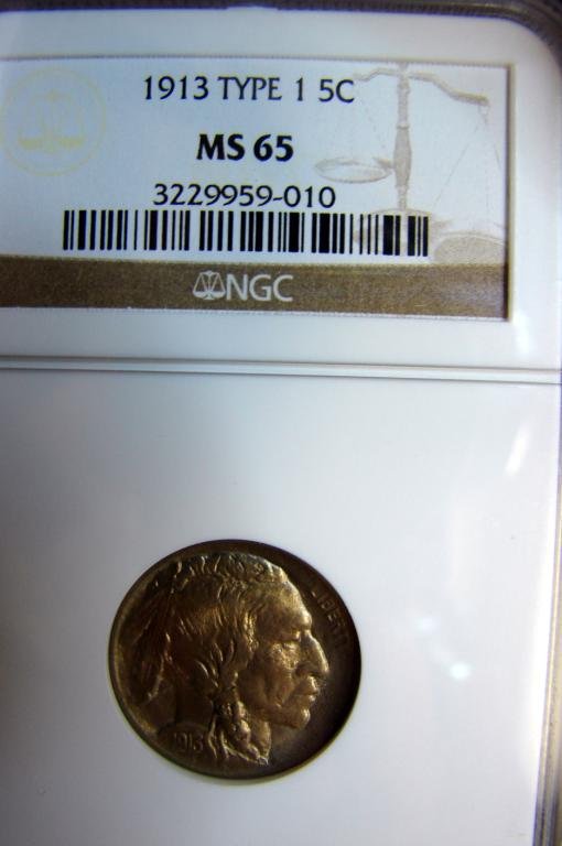 1913 Type I Buffalo Nickel NGC MS 65