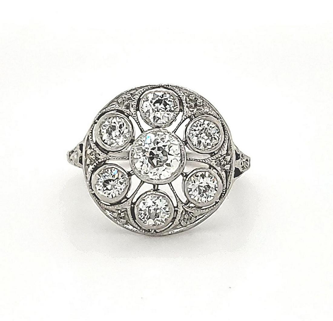 Vintage platinum diamond circle ring (1 of 6)