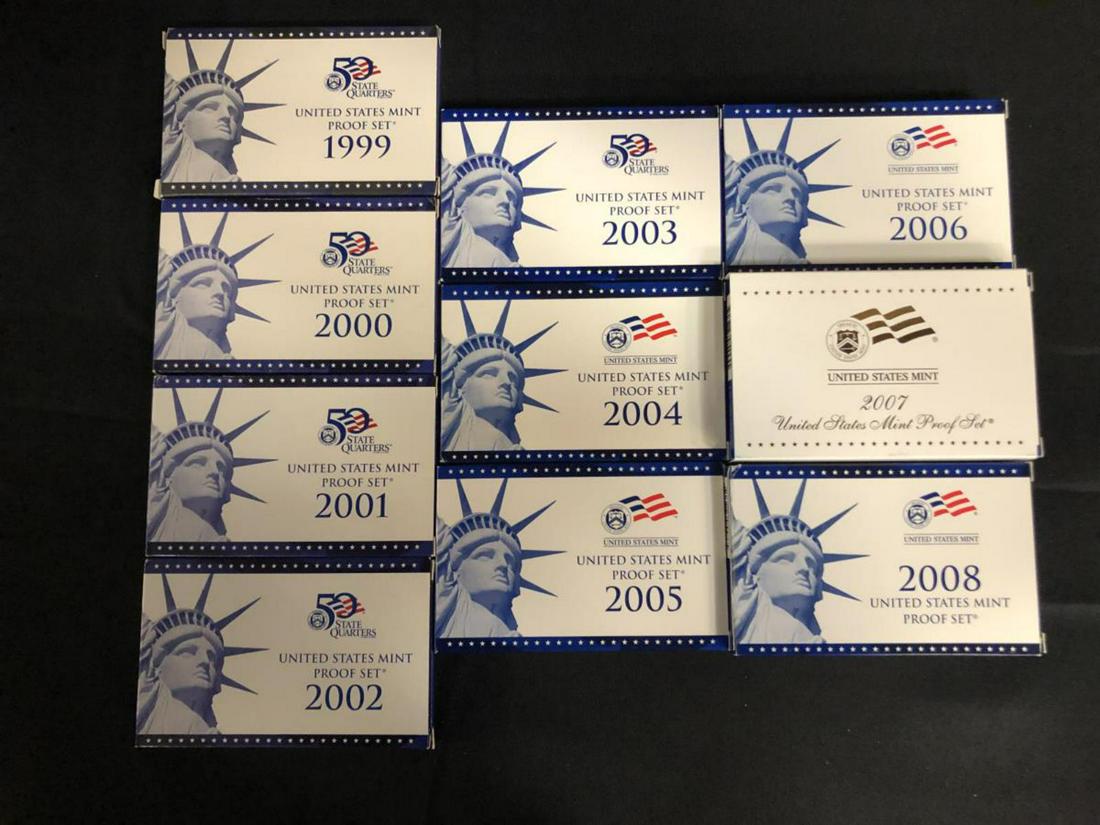 1999-2008 US Proof Set Date Run (1 of 4)