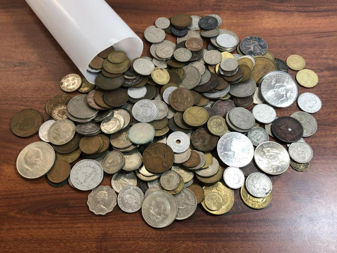 Tube of 3 Pounds World Foreign Coins (1 of 6)
