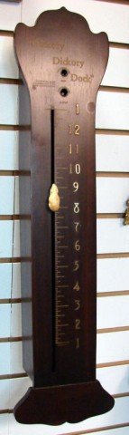 Dickory Dickory Dock Clock made in Germany: Dickory Dickory Dock Clock made in Germany by the Horolovar Co. Replica Hanging Clock: the movement is marked 4 jewels, the Horolovar Co., Bronxville, NY and Made in Germany. The case is mahogany. Has