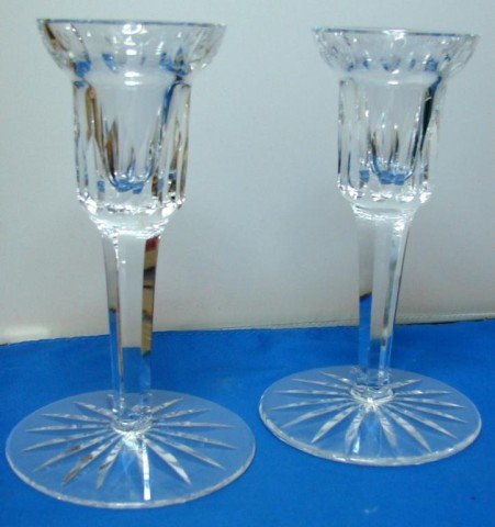 Set of 2 6" Waterford Candle Holders: Set of 2 6" Waterford Candle Holders