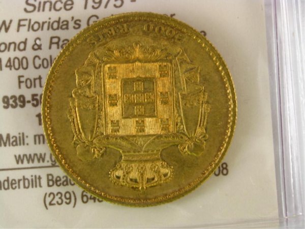 1868 Portugal 5000 Reis XF: 1868 Portugal 5000 Reis XF