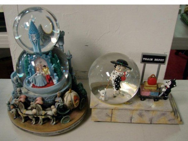 Two Snow Globes: Betty Boop & Cinderella: Two Snow Globes: Betty Boop & Cinderella