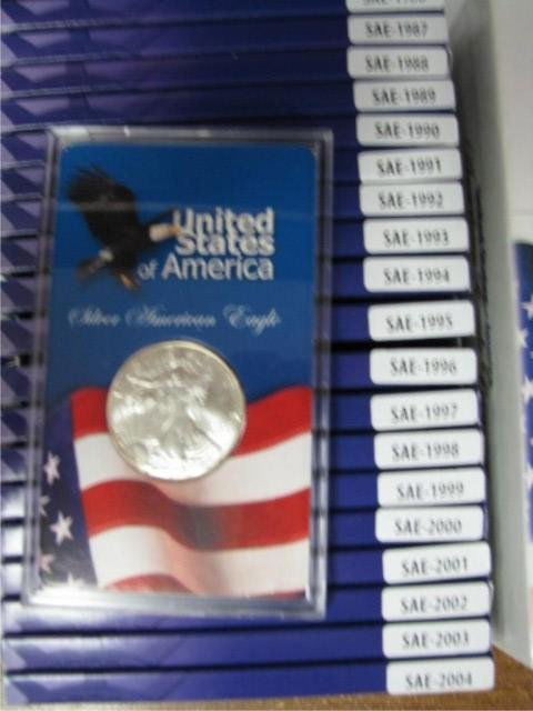 1986-2005 Silver American Eagle Set in Holders: 1986-2005 Silver American Eagle Set in Holders