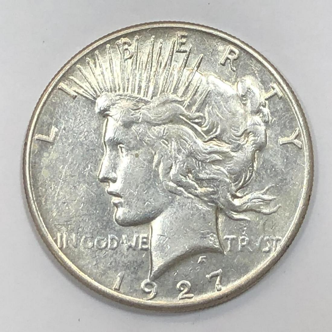 1927-S Peace Silver $1 About Uncirculated AU (1 of 2)