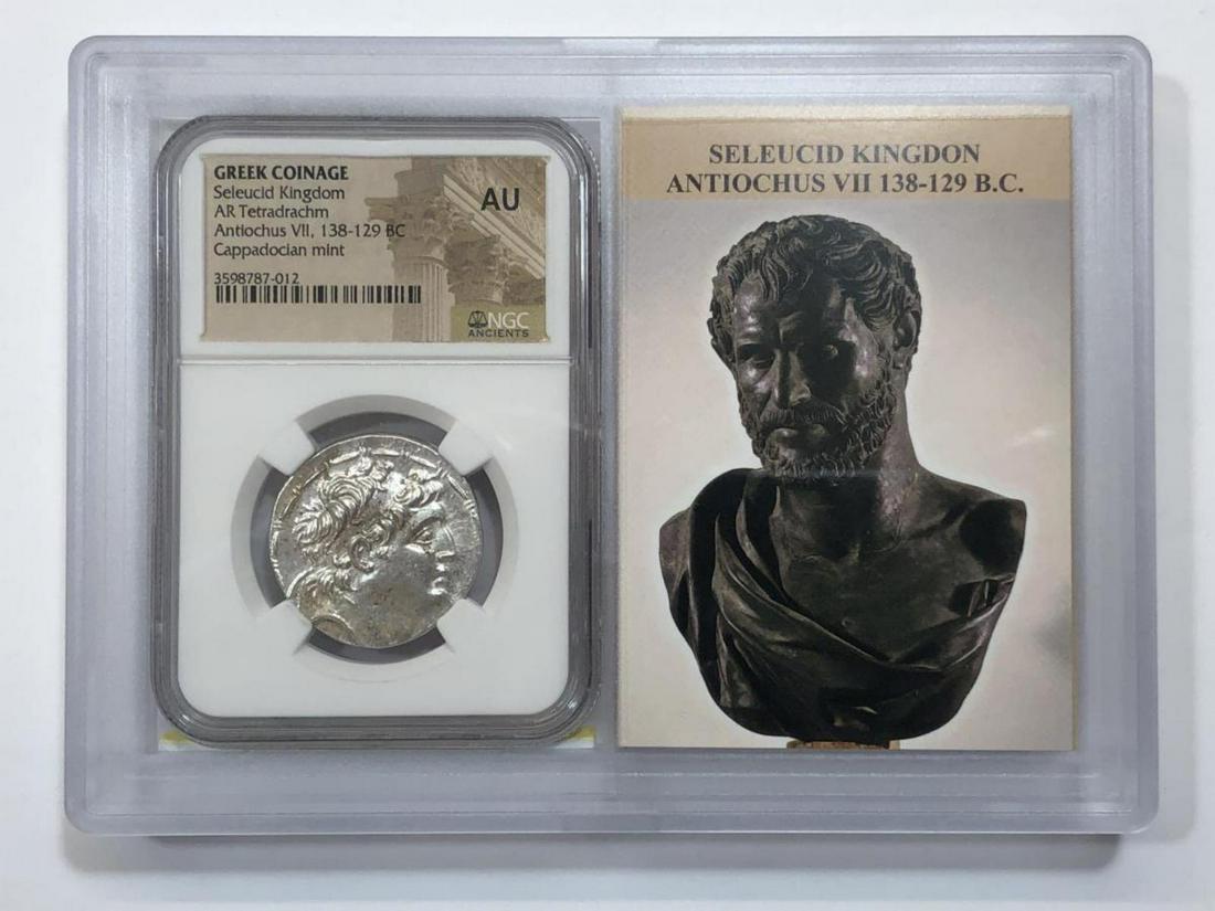 Antiochus VII, 138-129BC, Seleucid Kingdom NGC AU (1 of 3)