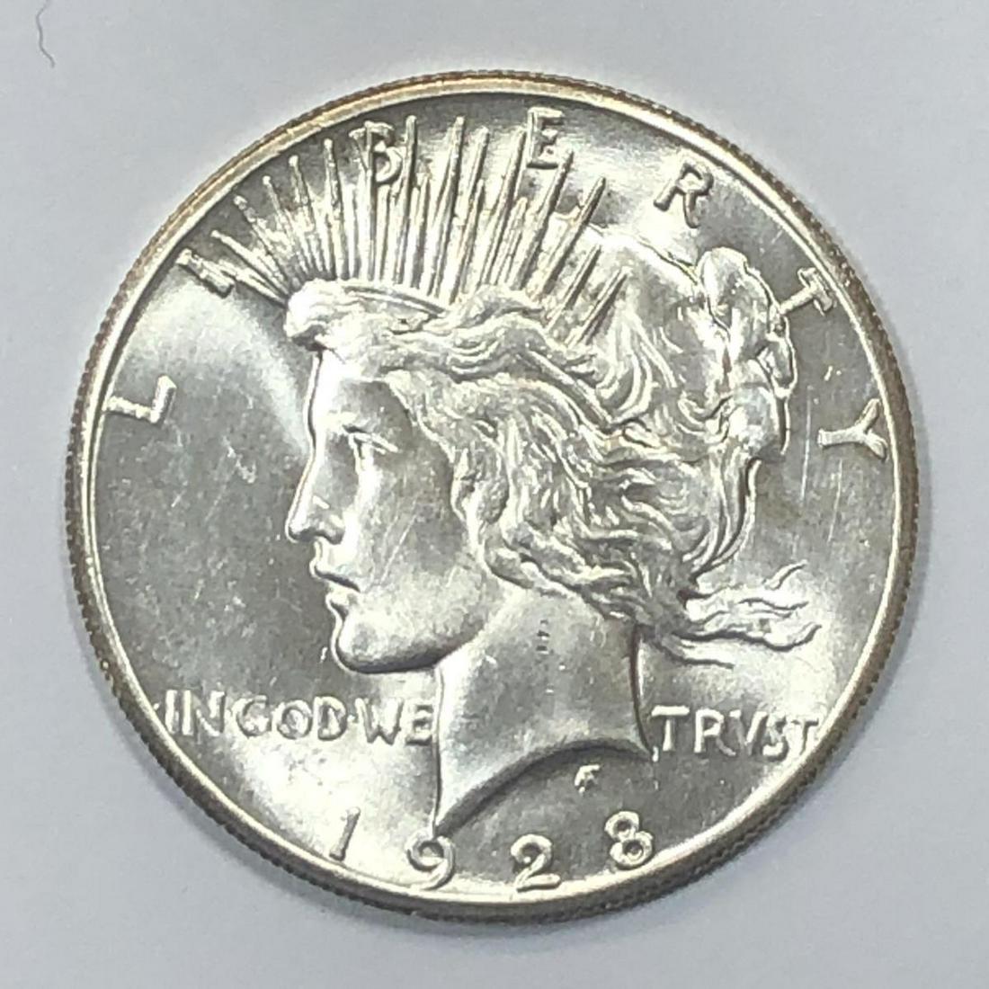 1928 Peace Silver $1 Dollar Uncirculated UNC (1 of 2)