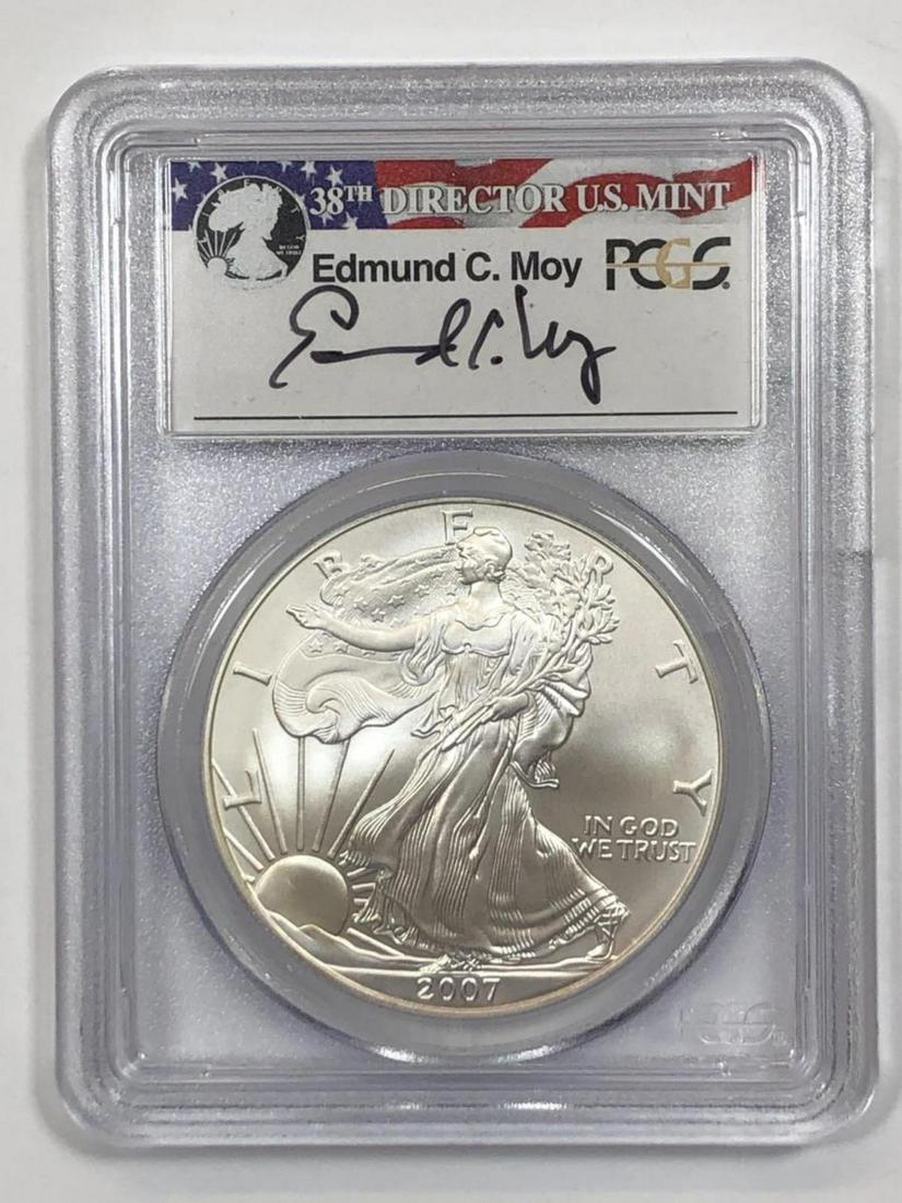 2006-W Burnished Silver Eagle MOY Signed PCGS SP70 (1 of 2)