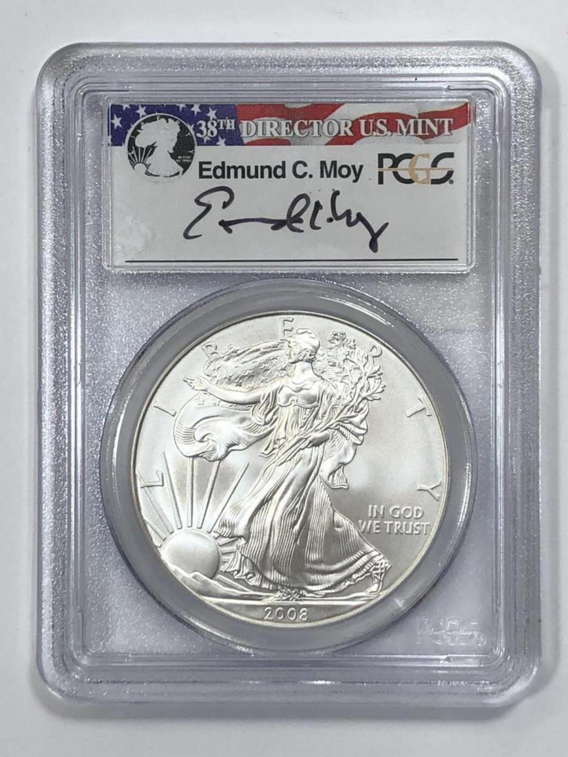 2006-W Burnished Silver Eagle MOY Signed PCGS SP70 (1 of 2)
