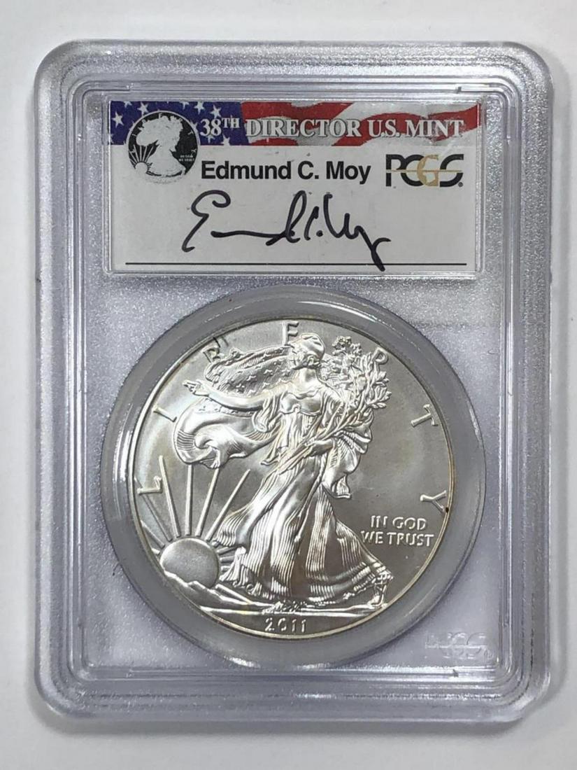 2006-W Burnished Silver Eagle MOY Signed PCGS SP70 (1 of 2)