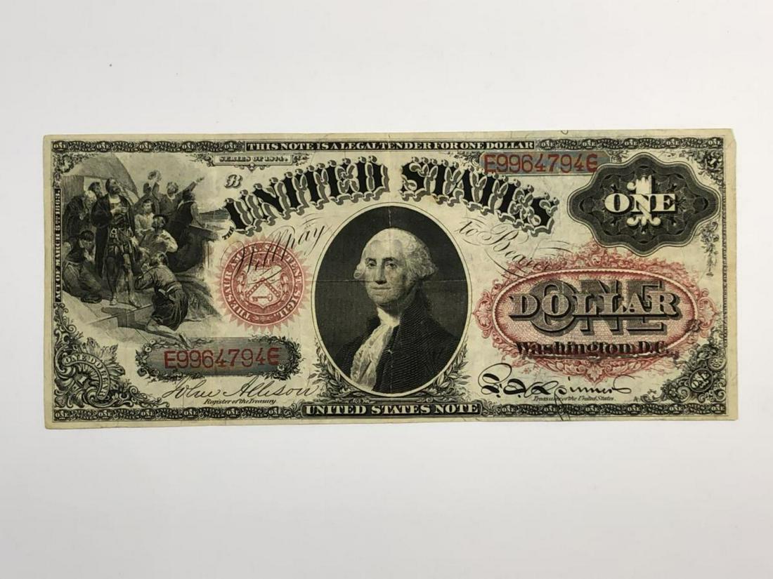 1874 $1 Legal Tender US Note Fine+ (1 of 2)