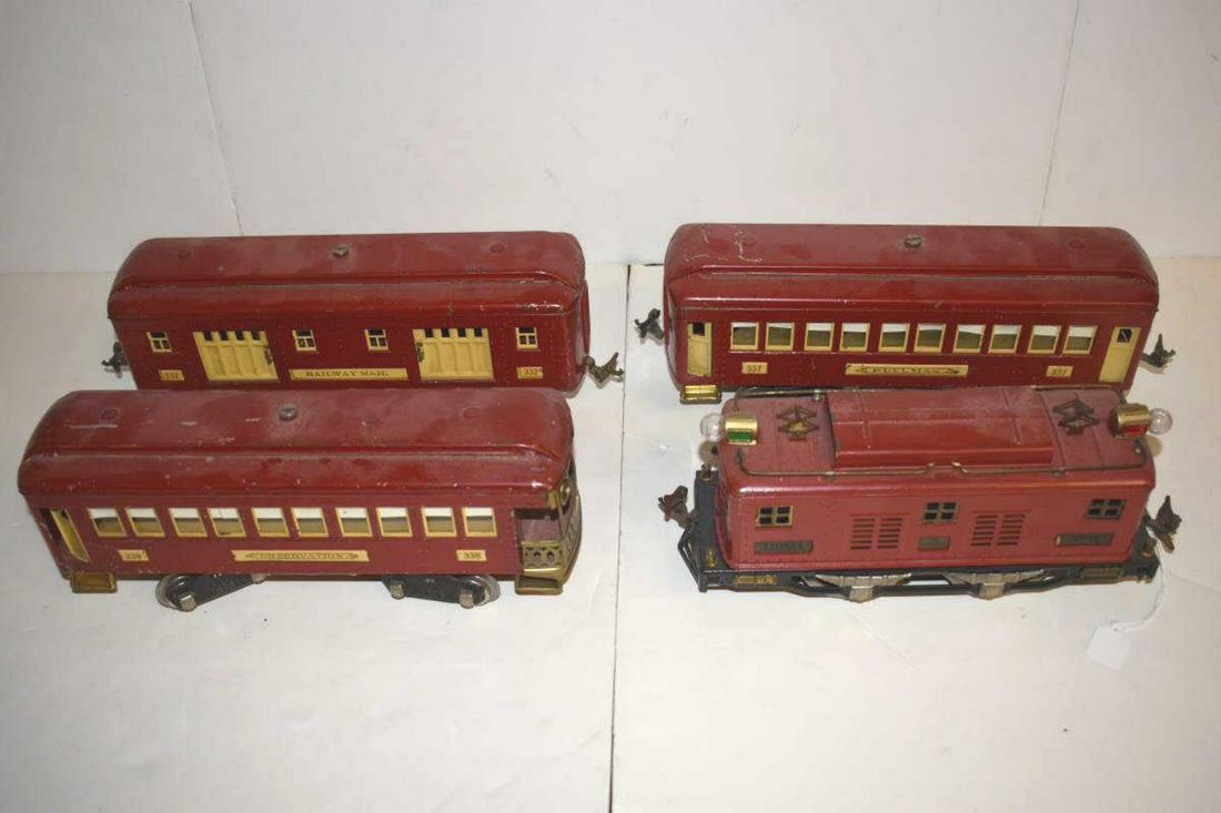Lionel Prewar No 8, No 332, No 337, No 338 Train: Lionel Prewar No 8, No 332, No 337, No 338 Train Set Passenger Set Cars Standard Gauge