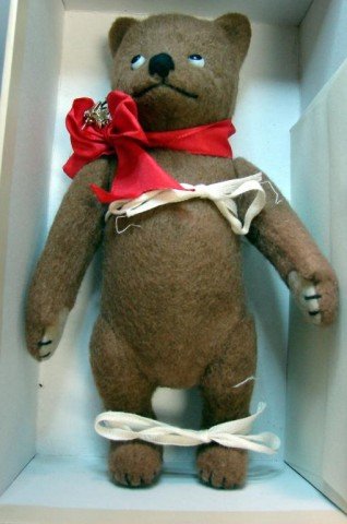 R. John Wright Teddy Bear New in Box: R. John Wright Teddy Bear New in Box, 9" tall, with original COA.