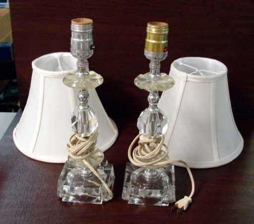 276: Pair of Vintage Crystal Boudoir Lamps