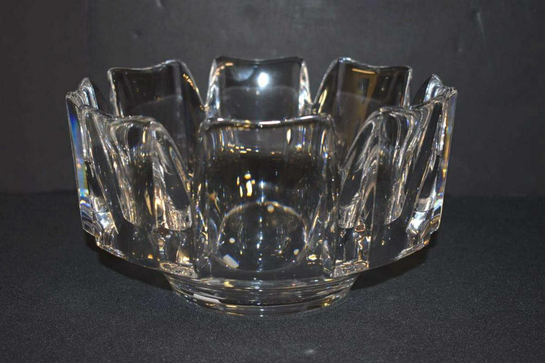 Orrefors Corona Signed Cut Clear Crystal Bowl (1 of 3)