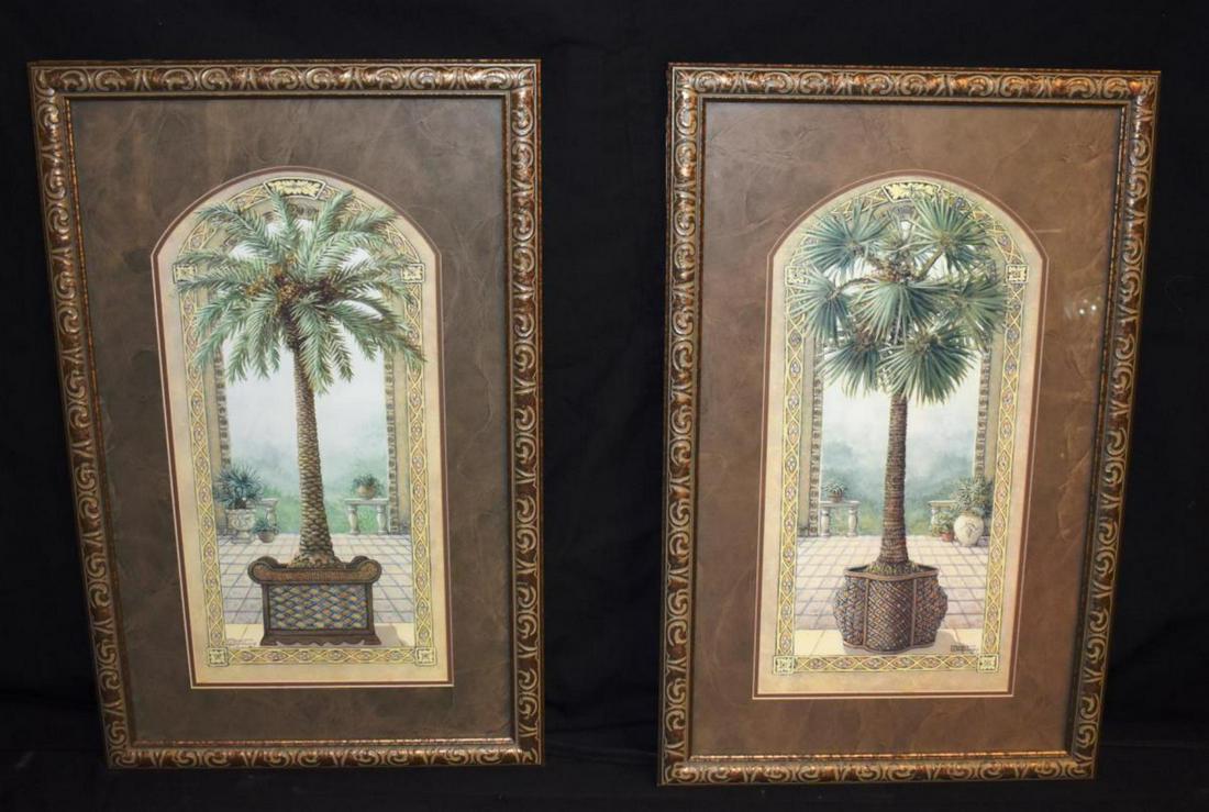 Pair of Matching Frames with Palm Tree Prints (1 of 5)