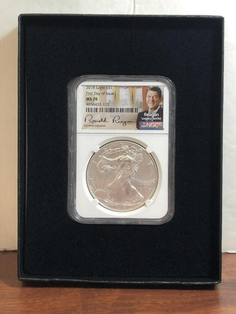 2018 Silver Eagle Ronald Reagan NGC MS70 1st Day (1 of 3)