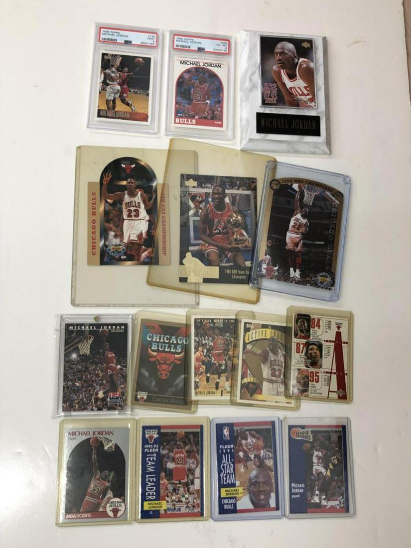 Lot of 15 Michael Jordan Trading Cards incl PSA (1 of 8)