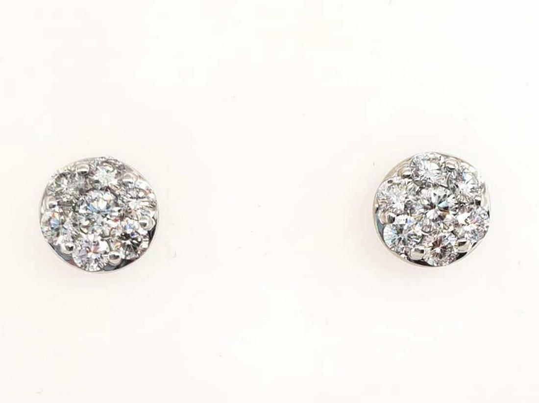 14kt white gold diamond cluster earrings (1 of 4)