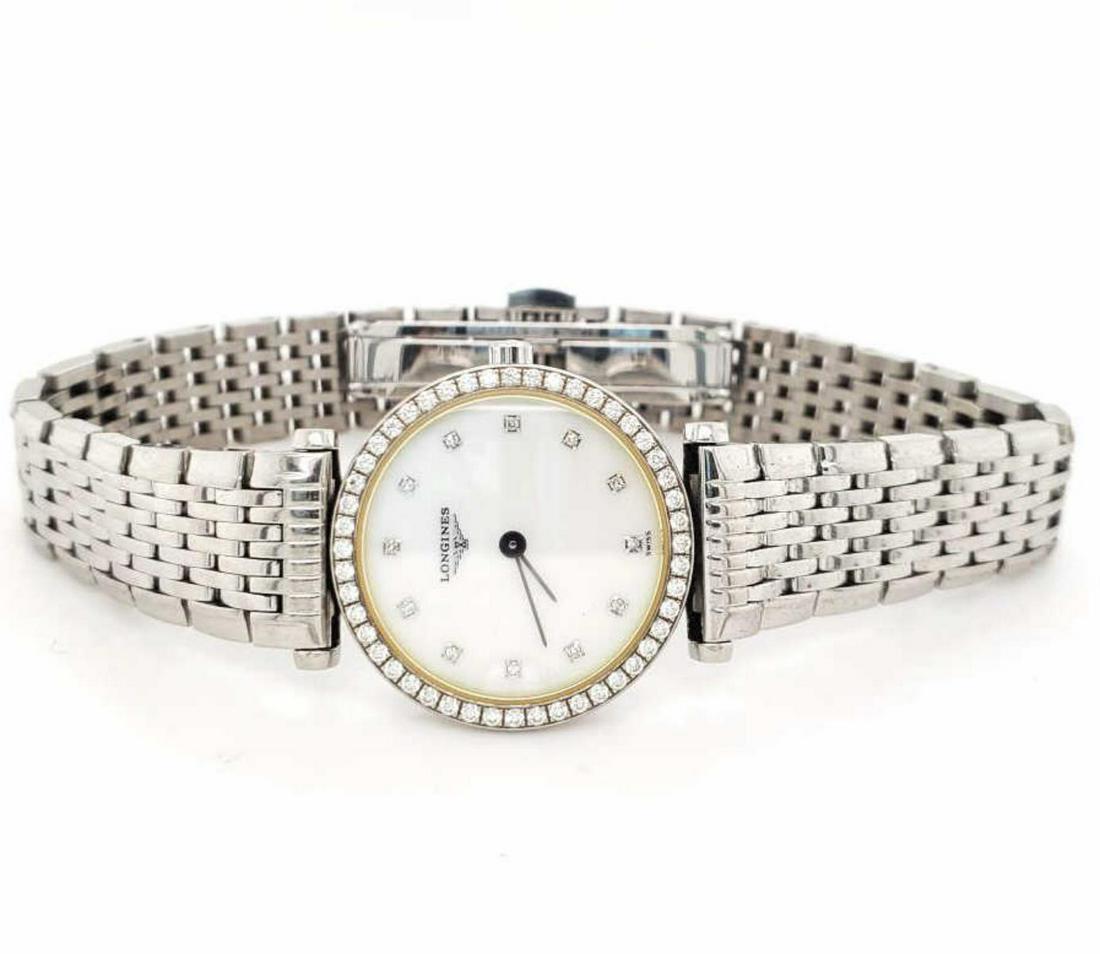Ladies stainless Longines diamond watch (1 of 6)