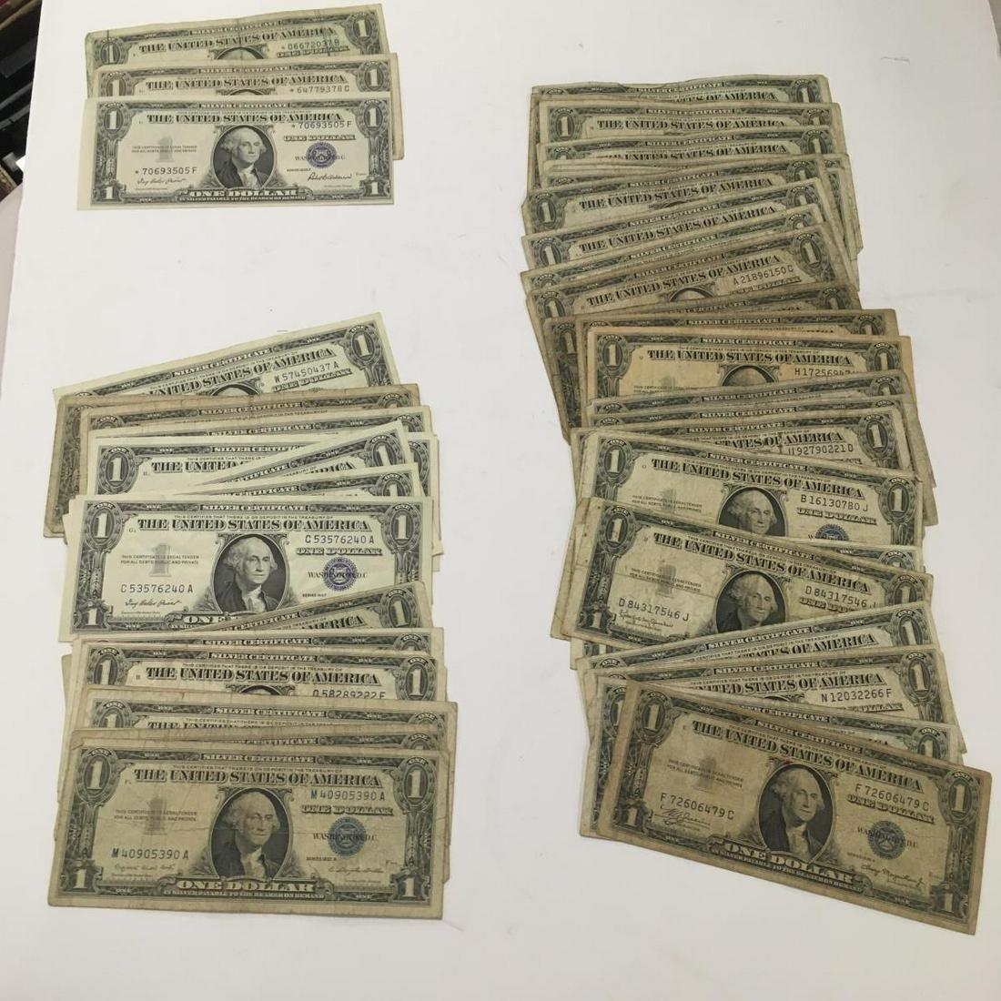 50 1935 & 1957 $1 Silver Certificates with STARS (1 of 5)