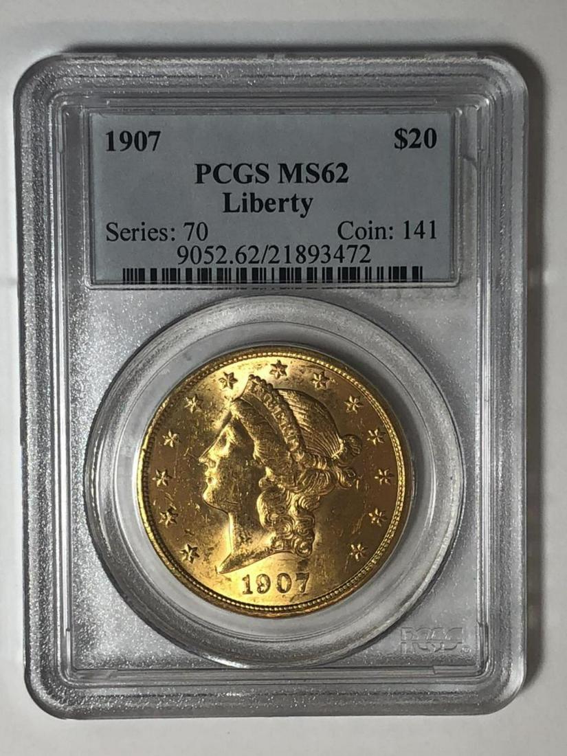 1907 $20 Liberty Gold Double Eagle PCGS MS62 (1 of 3)