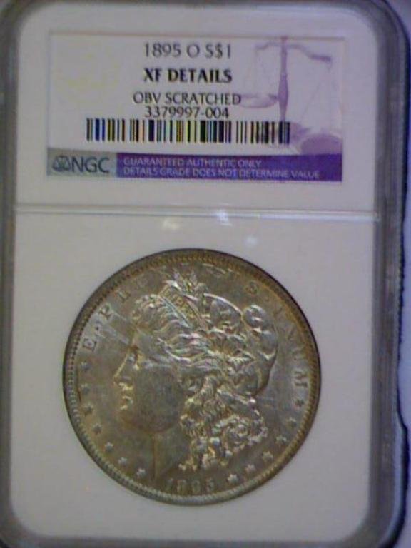 1895-O Morgan Silver Dollar NGC XF Details Obv.Scr: 1895-O Morgan Silver Dollar NGC XF Details Obverse Scratched