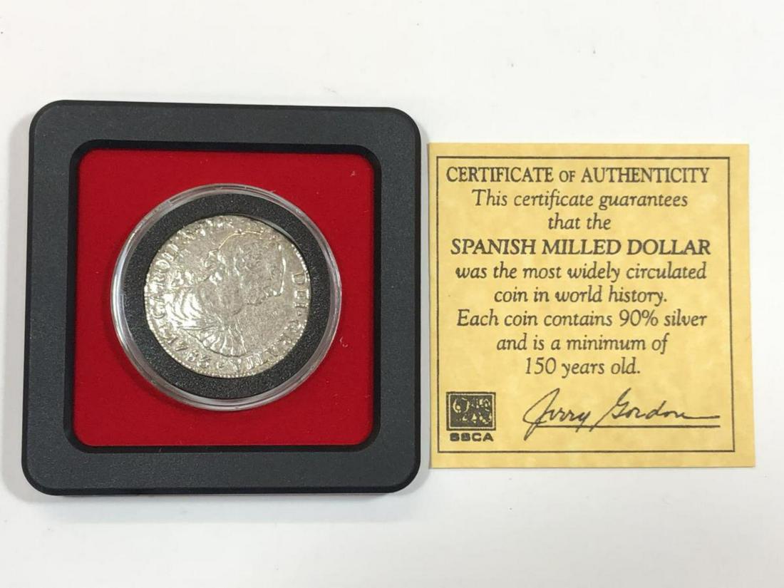 1783 Silver 8 Reale Mexico Spanish Milled Dollar: 1783 Silver 8 Reale Mexico Spanish Milled Dollar in presentation case.