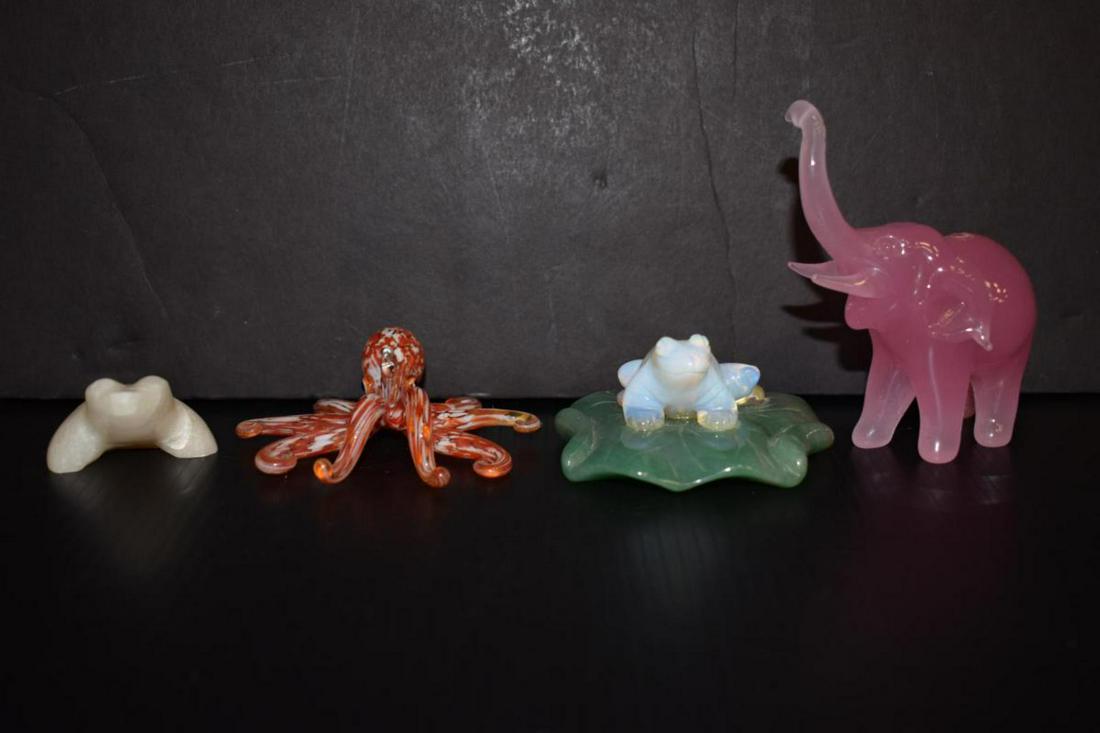 Four Glass & Stone Animal Figures (1 of 3)