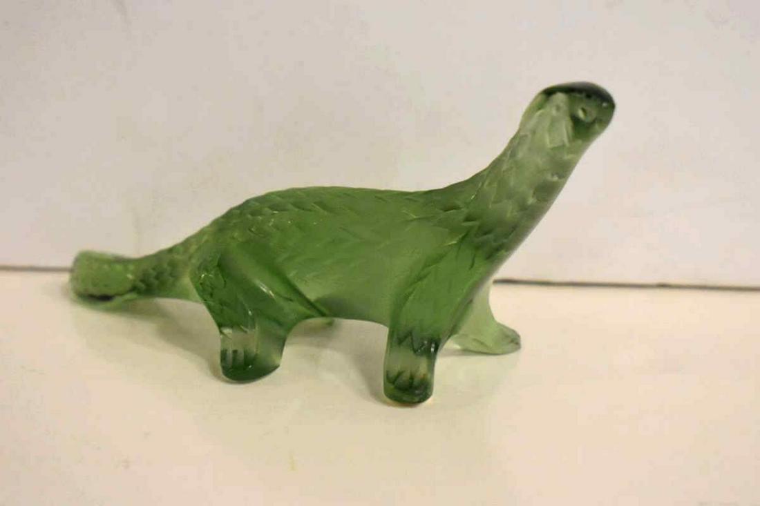 Lalique Green Crystal Lizard Figurine Paperweight (1 of 5)