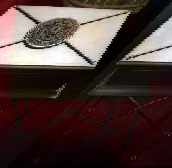 Versace Accent Table Storage Box: Versace Silver Wood Accent Table Storage Box on legs 24" tall x 17" wide x 11" deep.