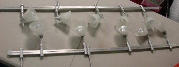 2 Ceiling Fans & 2 4' Track Lights: 2 Ceiling Fans, in original boxes, & 2 4' Track Lights