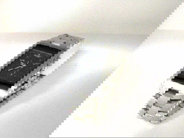 Men's Movado stainless chronograph: Man's stainless Movado chronograph watch with black dial, sapphire crystal, Swiss movement and water resistant.