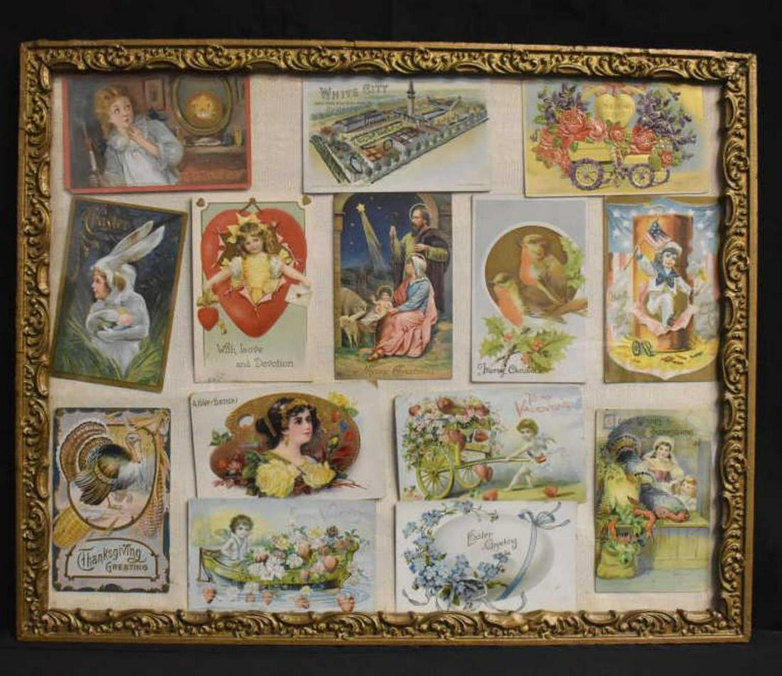 Vintage Framed Holiday Post Cards (1 of 6)