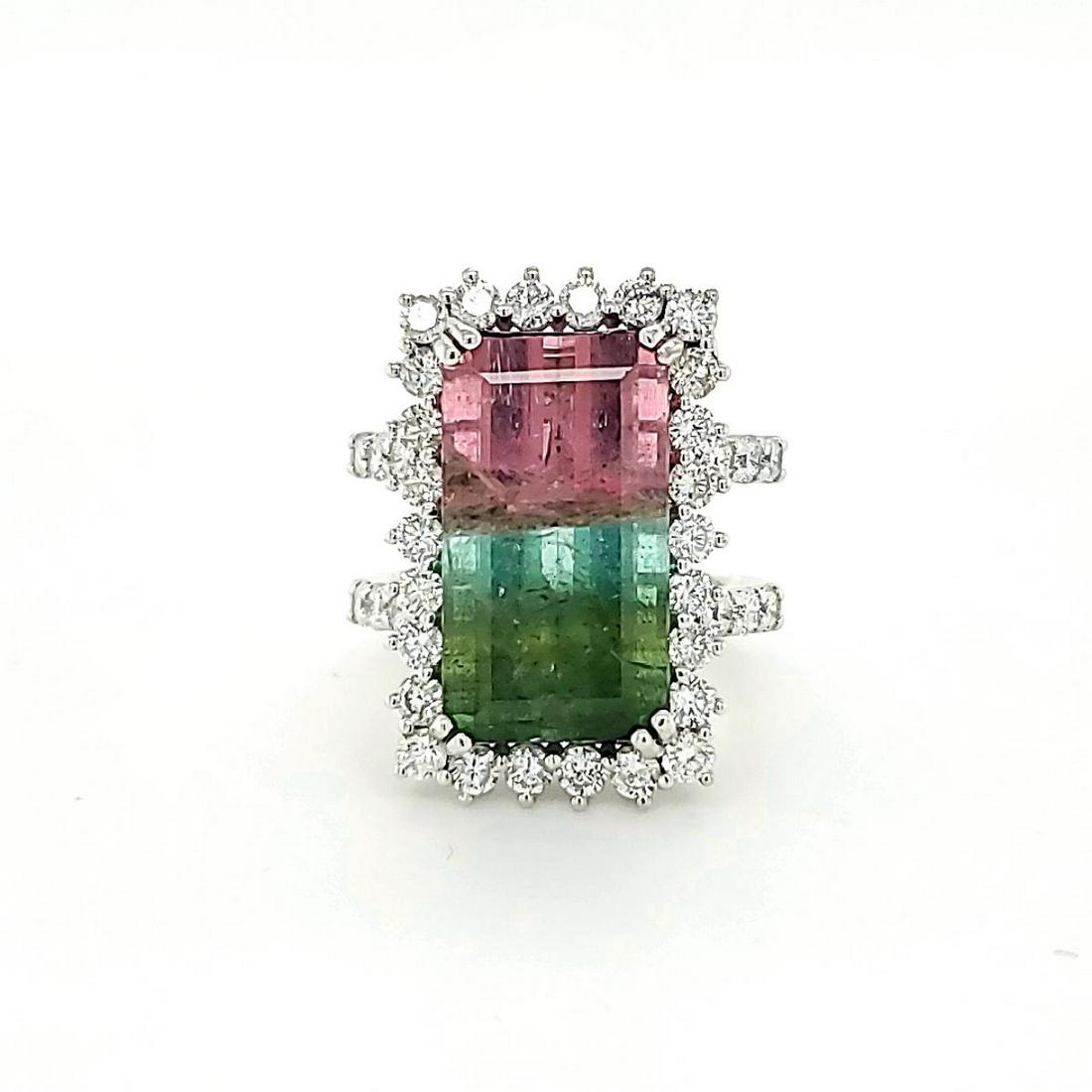 14kt white gold tourmaline and diamond ring (1 of 6)