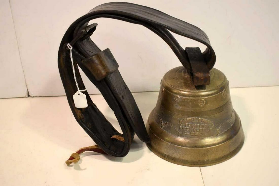 Vintage Brass Cow Bell With Strap (1 of 4)