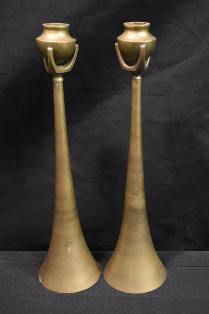Pair of Art Deco Brass Candle Holder (1 of 3)