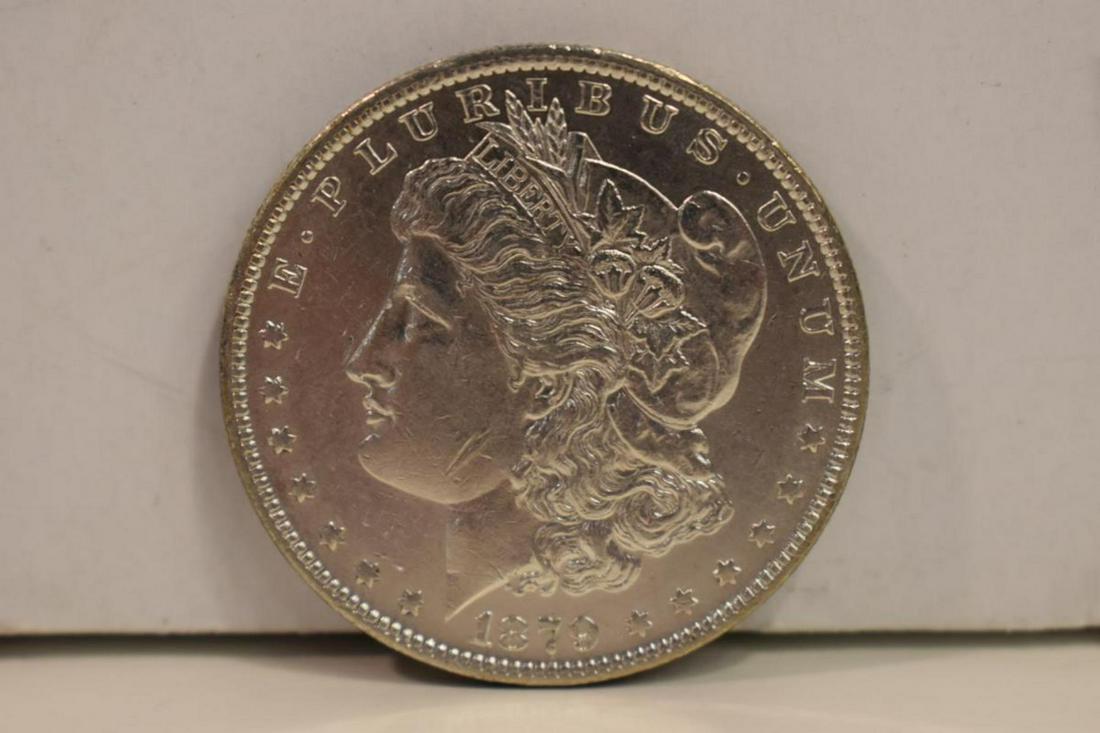 1879 Morgan Silver Dollar AU Cleaned (1 of 2)