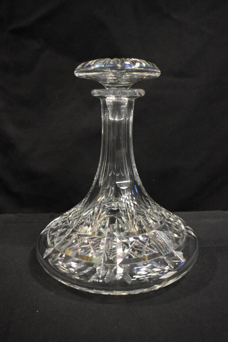 Thomas Webb Crystal Ships Decanter With Stopper: Thomas Webb Crystal Ships Decanter With Stopper. Great condition, 8 5/8" tall, with acid etched logo from the Thomas Webb Co. Made in England. 7" base, faceted neck, large round flat stopper.