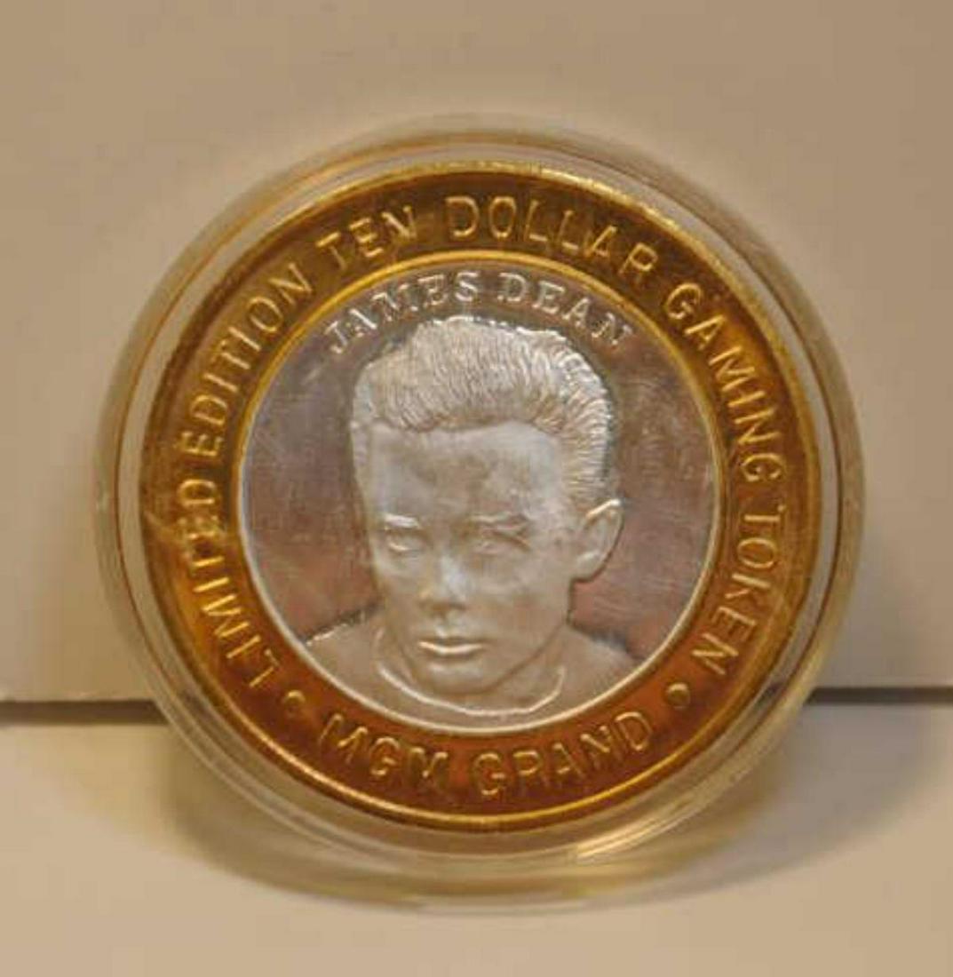 MGM Grand Limited Edition $10 Gaming Token: MGM Grand Limited Edition $10 Gaming Token. Features James Dean on reverse