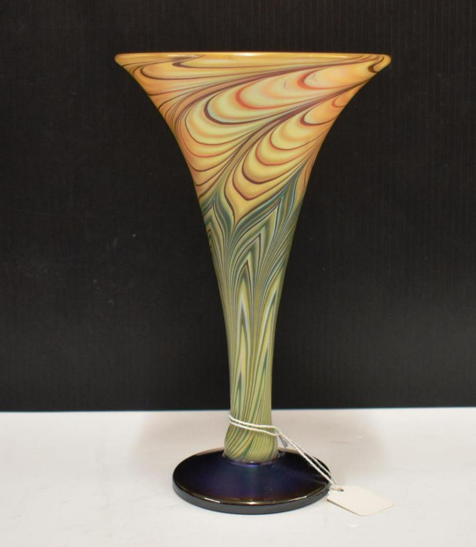 Lundberg Studio Pulled Feather Art Glass Vase (1 of 4)