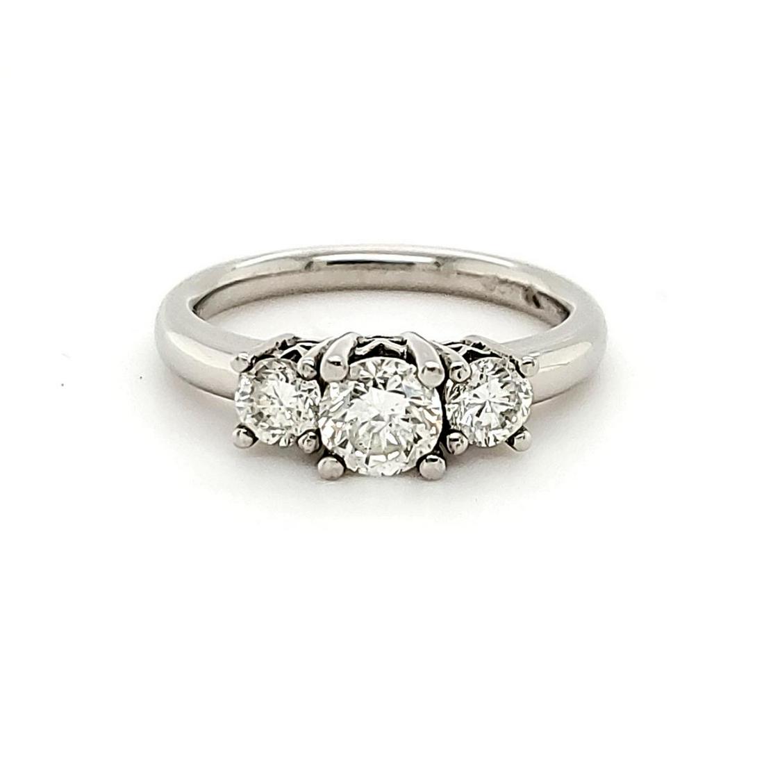 14kt white gold 3 stone diamond ring (1 of 6)