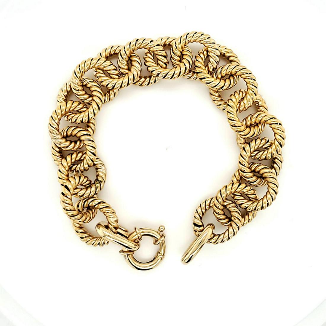 14kt yellow gold twisted link bracelet (1 of 3)