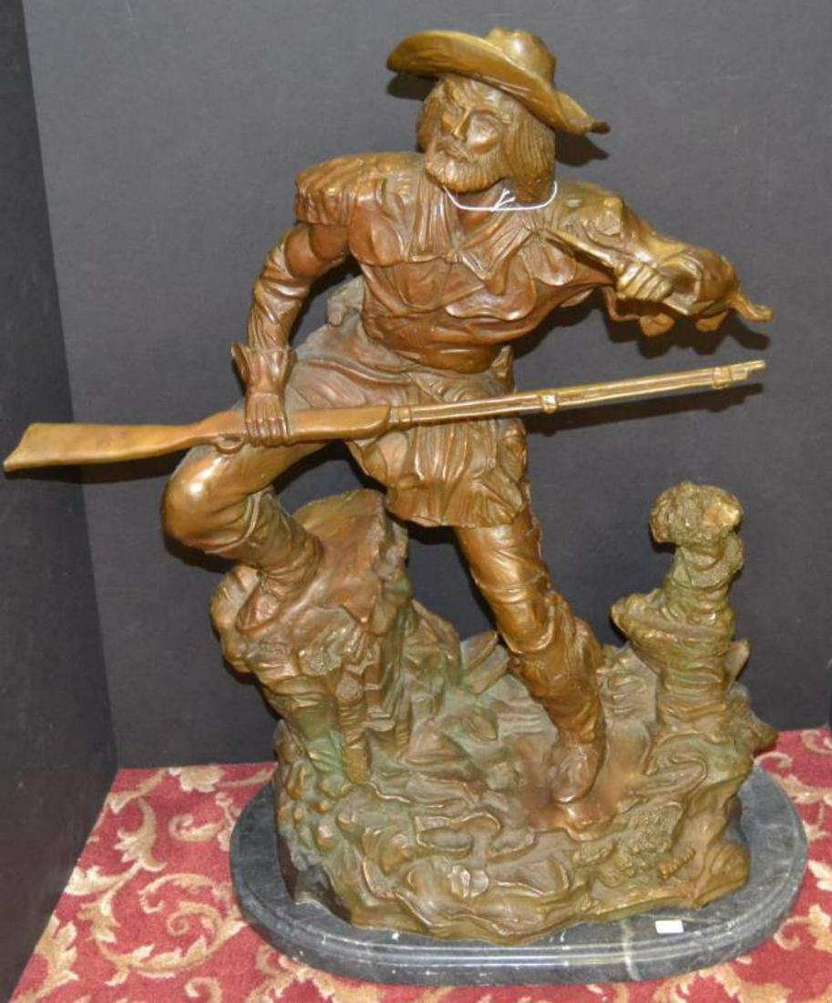 Marshall Mitchell Unexpected Trouble Bronze Statue: After Marshall Mitchell "Old Man with a Knife (Unexpected Trouble)" Bronze Statue. Measures Approx 28.5" tall, 18" wide, 11" deep.