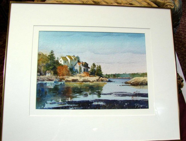 Framed Orig. Watercolor by Fred Kubitz: Framed Orig. Watercolor by Fred Kubitz, who has exhibited at the DeCordova & Dana Museum, Springfield Museum of Fine Arts, The Salmagundi Club of New York, Ogunquit Art Center, Hudson Valley Art Exhib